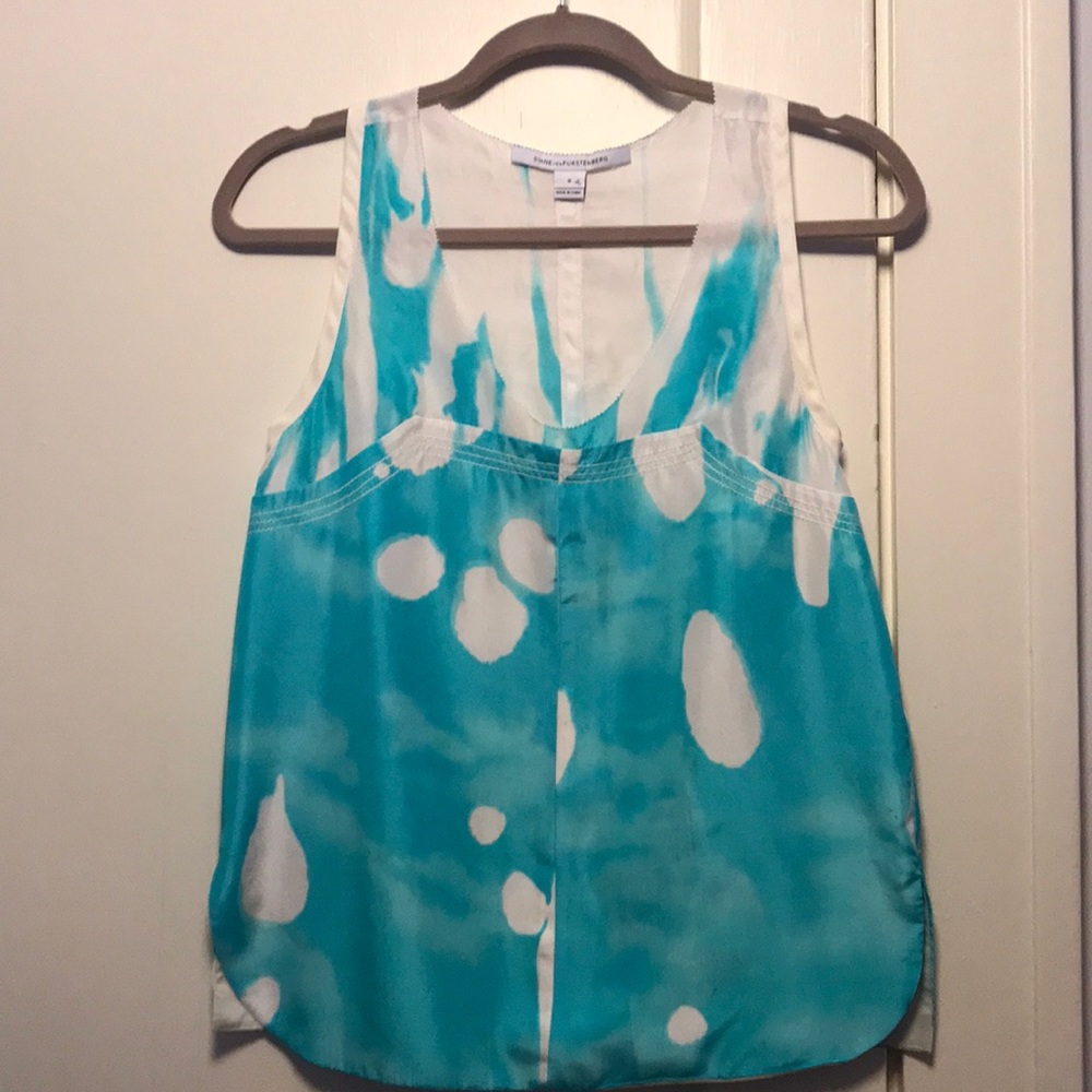 Diane von furstenberg ryan printed silk tank